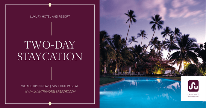 Editable facebookads template:Hotel And Resort Staycation Promotion Facebook Ad