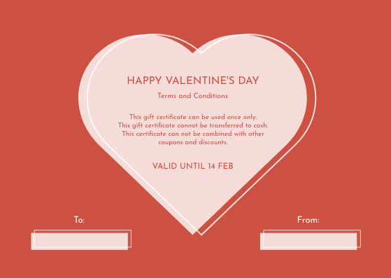 Gift Card template: Red Heart With Photo Valentines Day Gift Card (Created by Visual Paradigm Online's Gift Card maker)