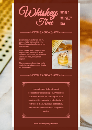 Editable flyers template:Whiskey Day Informative Flyer