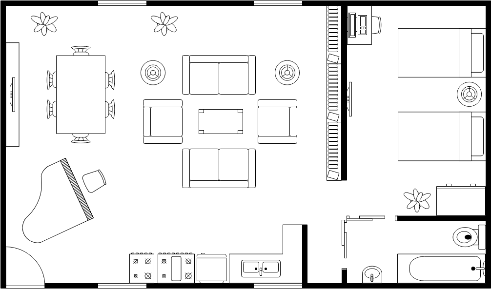 Floor Plan template: Grand Hotel Room Floor Plan (Created by Visual Paradigm Online's Floor Plan maker)