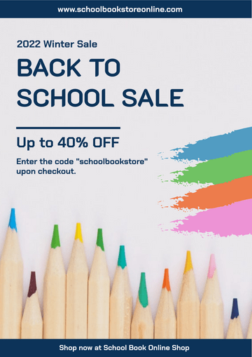 Poster template: Back To School Online Shop Poster (Created by Visual Paradigm Online's Poster maker)