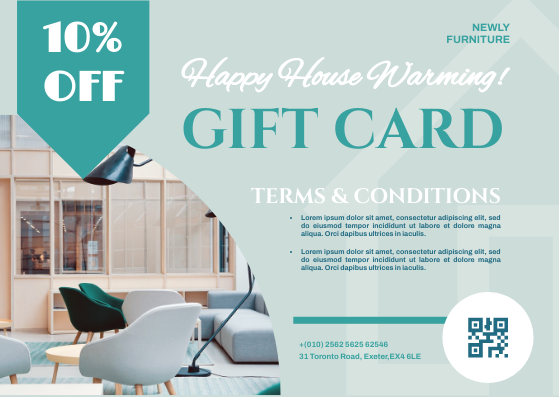 Gift Card template: Happy House Warming Gift Card (Created by InfoART's Gift Card maker)