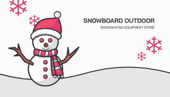 Business Card template: Cute Pink Snowman Snowboard Store Business Card (Created by Visual Paradigm Online's Business Card maker)