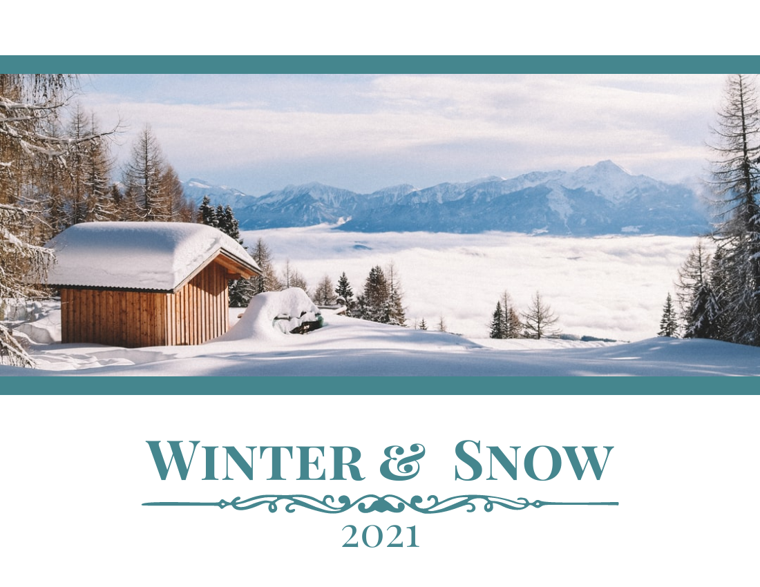 季節性照相簿 模板。 Winter And Snow Seasonal Photo Book (由 Visual Paradigm Online 的季節性照相簿軟件製作)