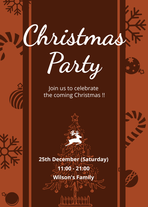 Invitation template: Christmas Party Graphic Invitation (Created by Visual Paradigm Online's Invitation maker)