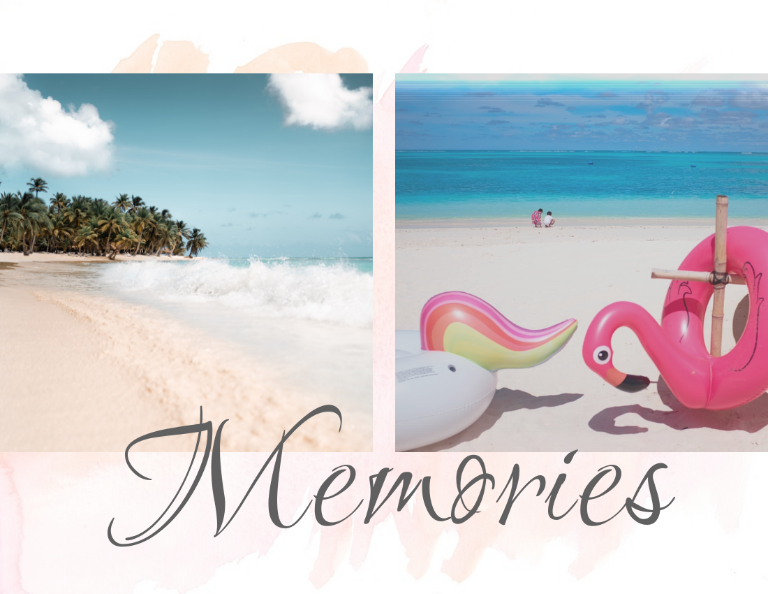季節性照相簿 模板。 Summer Memories Seasonal Photo Book (由 Visual Paradigm Online 的季節性照相簿軟件製作)
