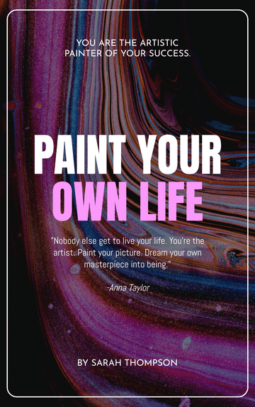 Editable bookcovers template:Paint Your Own Life Art Book Cover