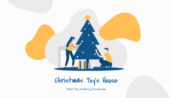 Yellow And Blue Blobs Christmas Business Card