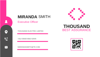 Neon Pink Electric Business Card