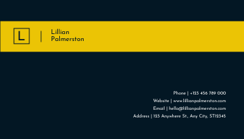 Business Card template: Yellow And Blue Modern Photographer Business Card (Created by InfoART's Business Card maker)