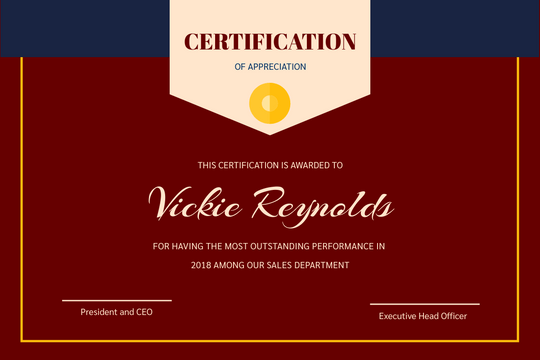 Certificate template: Red Certificate (Created by Visual Paradigm Online's Certificate maker)