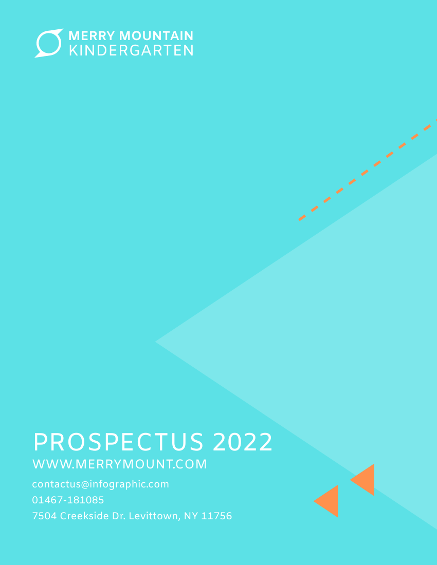 Prospectuses template: Merry Mount Kindergarten Prospectus (Created by Visual Paradigm Online's Prospectuses maker)