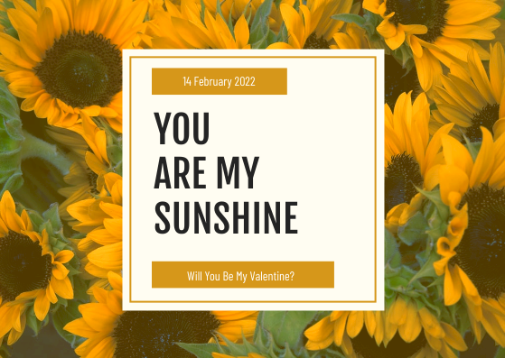Gift Card template: Yellow Daisy Photo Valentines Day Gift Card (Created by InfoART's Gift Card maker)