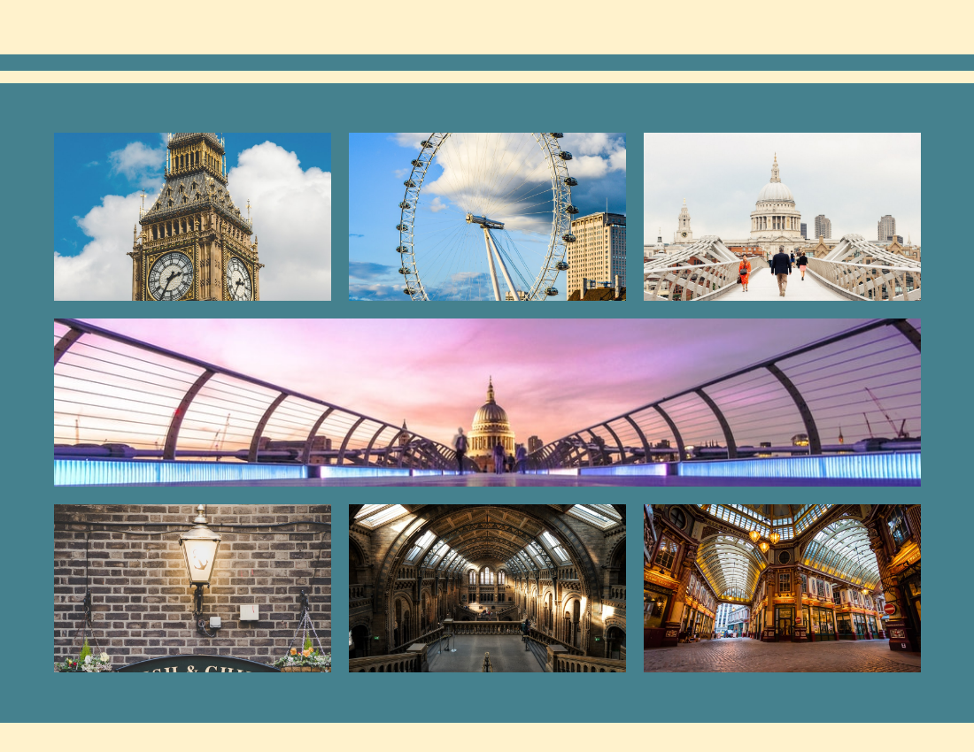 旅行照相簿 模板。Travel To England Photo Book (由 Visual Paradigm Online 的旅行照相簿软件制作)