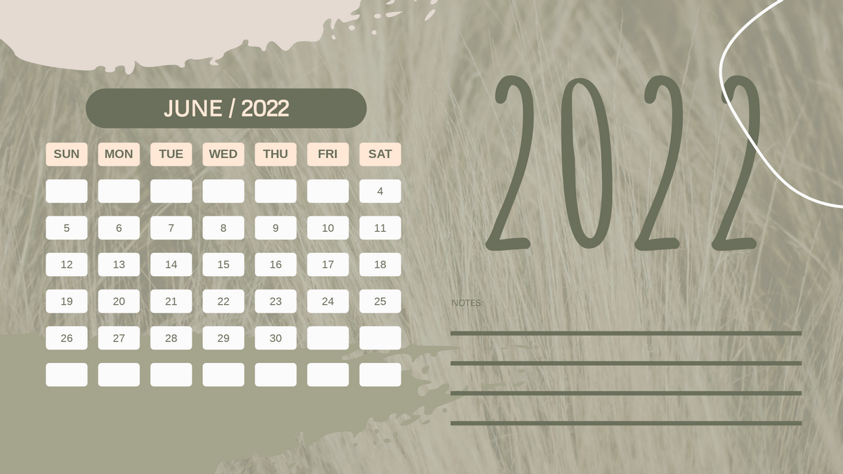 Calendar 模板。Minimal BOHO Calendar (由 Visual Paradigm Online 的Calendar软件制作)