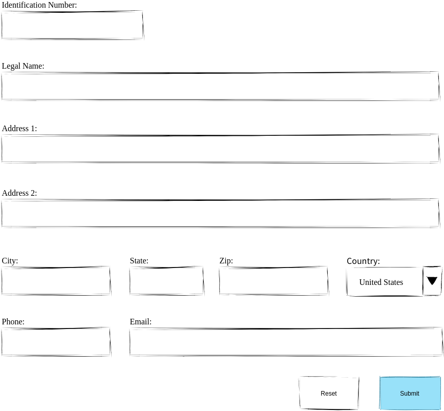 Registration Form Wired UI