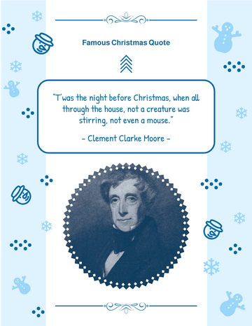 Quote template: T was the night before Christmas, when all through the house, not a creature was stirring, not even a mouse. – Clement Clarke Moore (Created by Visual Paradigm Online's Quote maker)