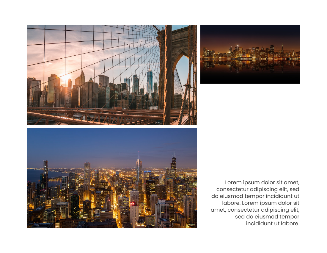 日常照相簿 模板。 Everyday Lives Of Urban Photo Book (由 Visual Paradigm Online 的日常照相簿軟件製作)