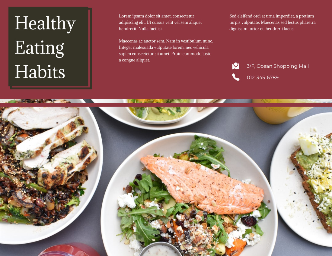 Restaurant Promoting Healthy Eating Brochure