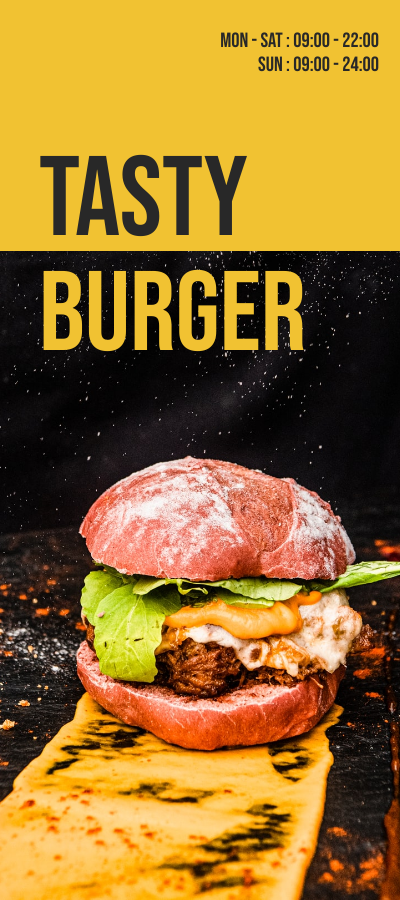 Rack Card template: Burger Store Rack Card (Created by Visual Paradigm Online's Rack Card maker)