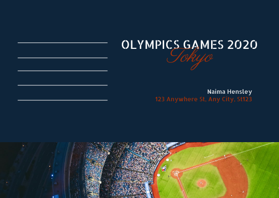 Postcard template: Tokyo Olympics Games 2021 Postcard (Created by Visual Paradigm Online's Postcard maker)