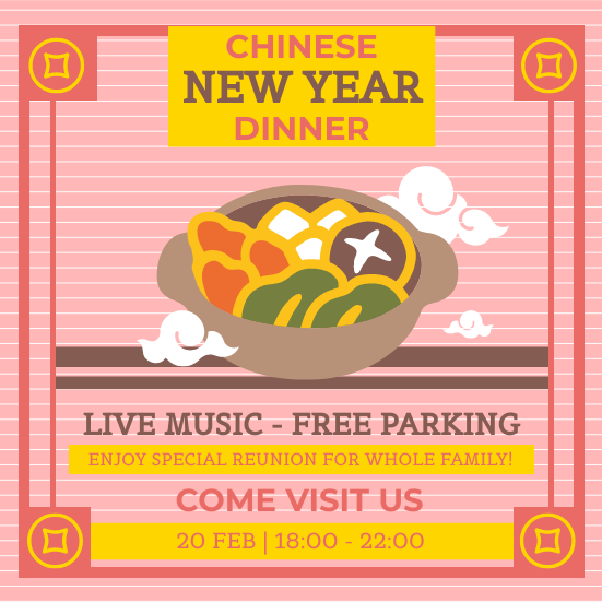 Invitation template: CNY Reunion Dinner Invitation (Created by Visual Paradigm Online's Invitation maker)