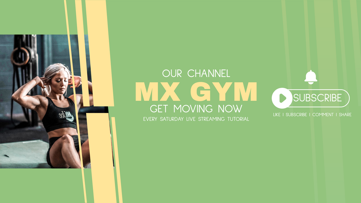 YouTube Channel Art template: Green Gym YouTube Channel Art (Created by Visual Paradigm Online's YouTube Channel Art maker)