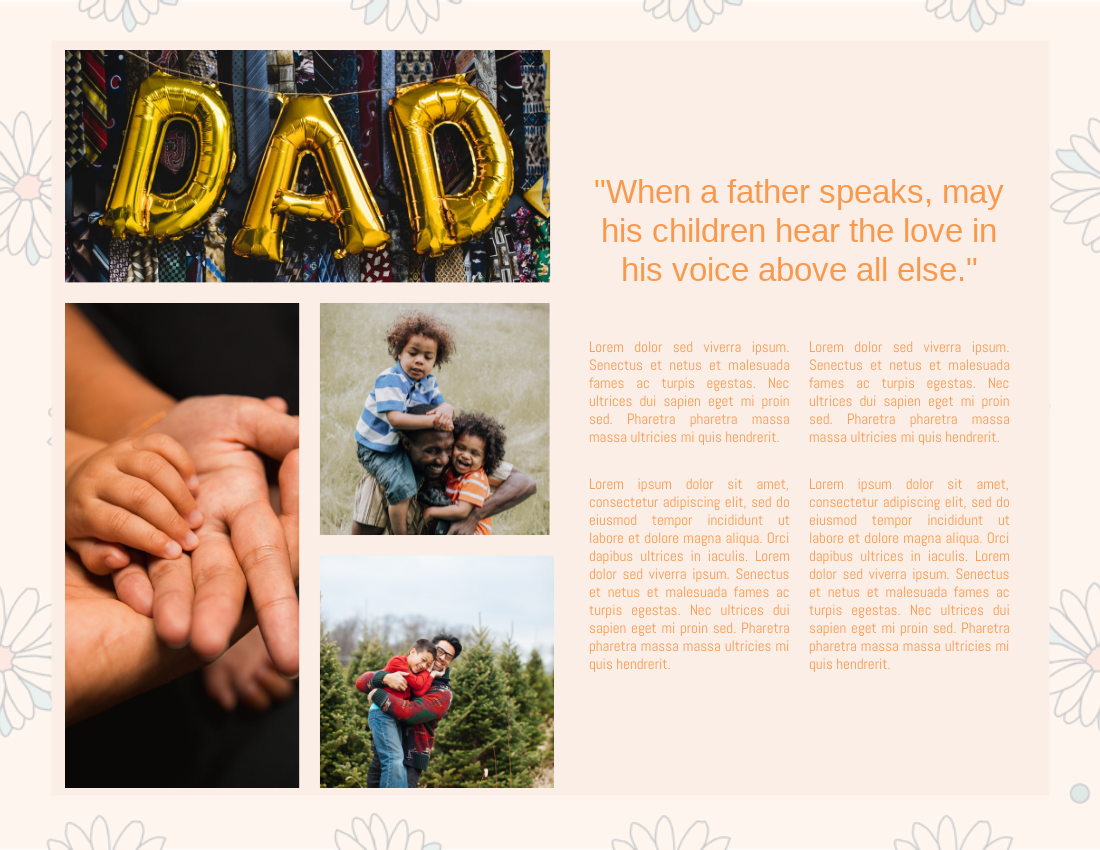 Father Day Celebration Photo Book With Quotes