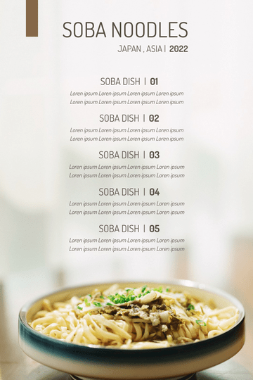 Menus template: Noodles Menu (Created by Visual Paradigm Online's Menus maker)