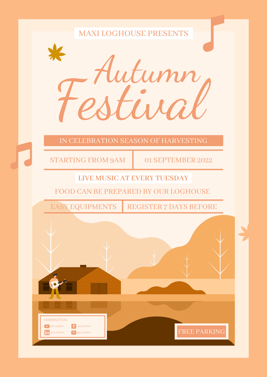 Poster template: Autumn Festival Camping Promote Poster (Created by Visual Paradigm Online's Poster maker)