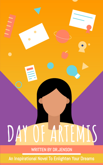 书籍封面 模板。Motivational Stories Of Artemis Book Cover (由 Visual Paradigm Online 的书籍封面软件制作)