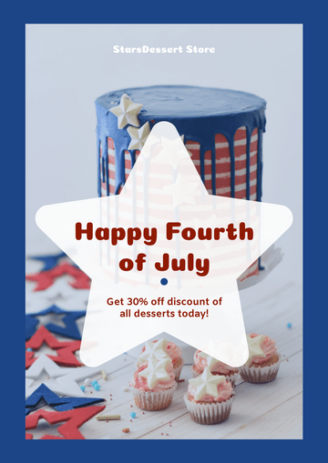 Editable flyers template:Fourth Of July Dessert Discount Flyer