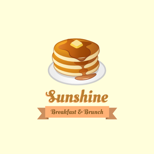 Logo template: Pancake Logo Created For Breakfast And Brunch Restaurant (Created by InfoART's Logo maker)