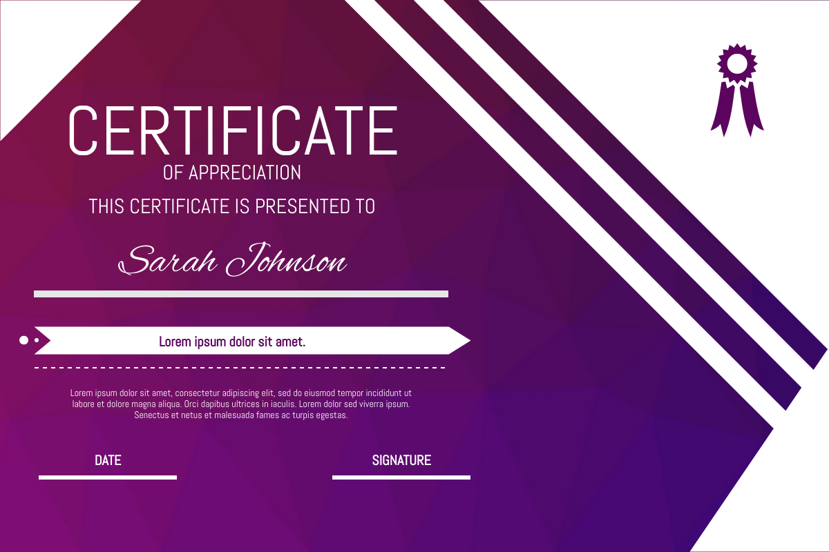 Certificate template: Burgundy Berry Certificate (Created by Visual Paradigm Online's Certificate maker)