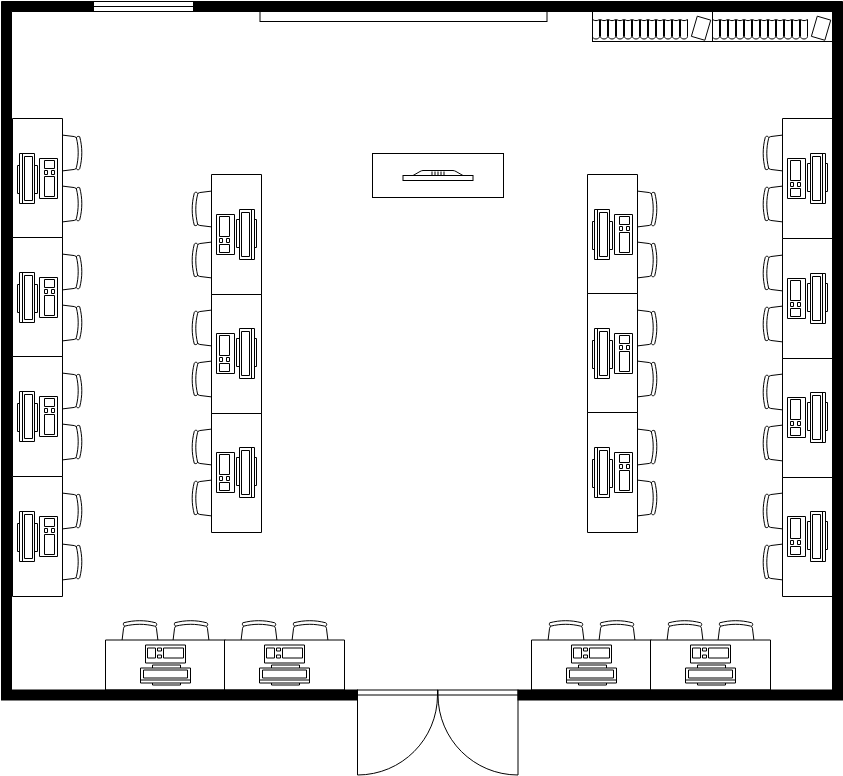 Floor Plan template: Seating Plan For Computer Class (Created by Visual Paradigm Online's Floor Plan maker)