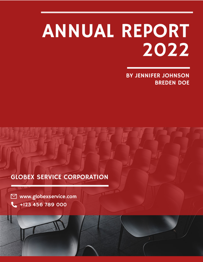 Report template: Red Corporation Annual Report (Created by InfoART's Report maker)