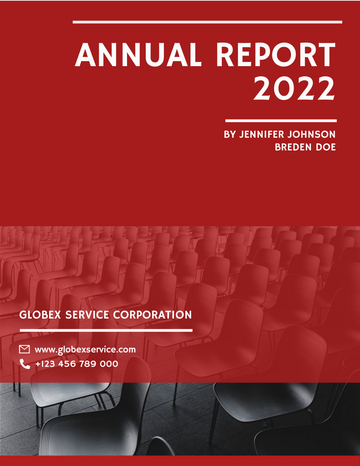Reports template: Red Corporation Annual Report (Created by Visual Paradigm Online's Reports maker)
