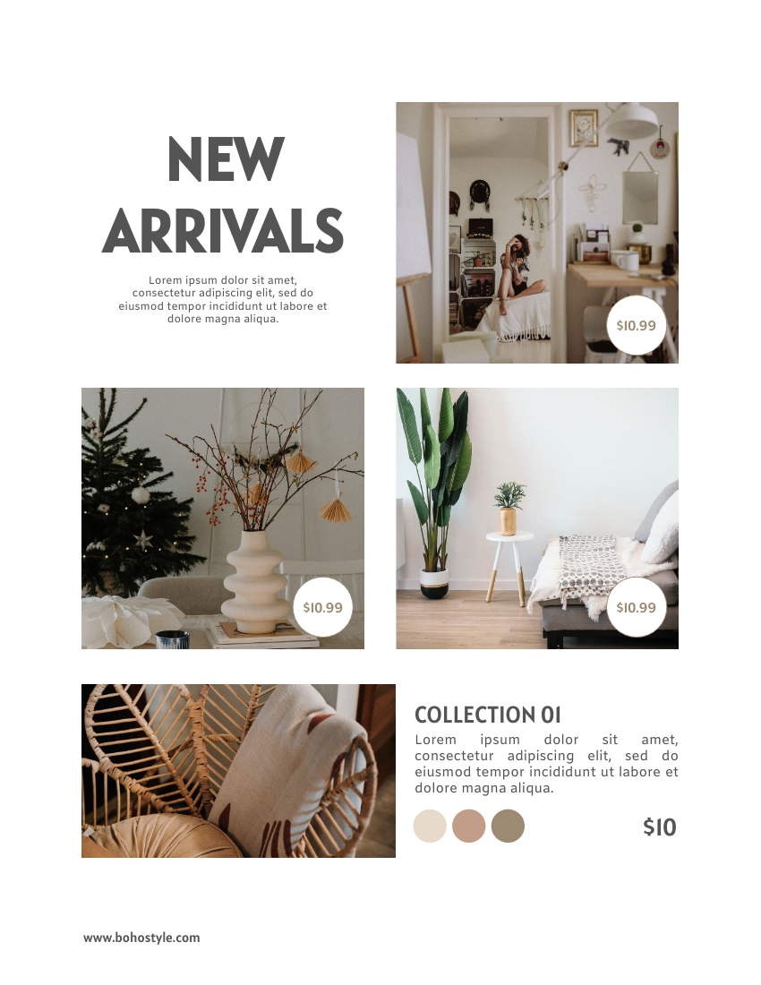 Catalog template: Boho Style Interior Style Catalog (Created by Flipbook's Catalog maker)