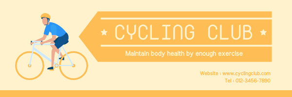 Email Header template: Orange Cycling Club Email Header With Details (Created by Visual Paradigm Online's Email Header maker)