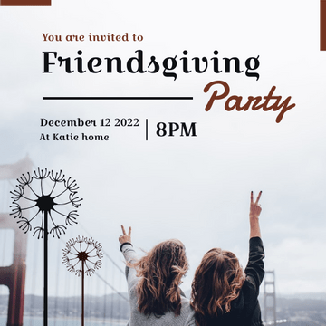 Minimal Black Friendsgiving Invitation