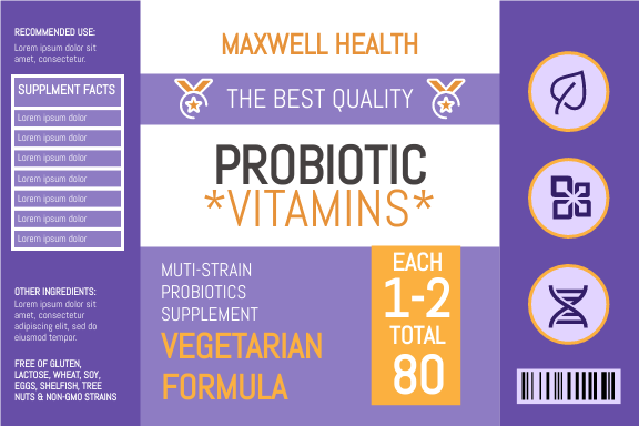 Probiotic And Vitamins Label
