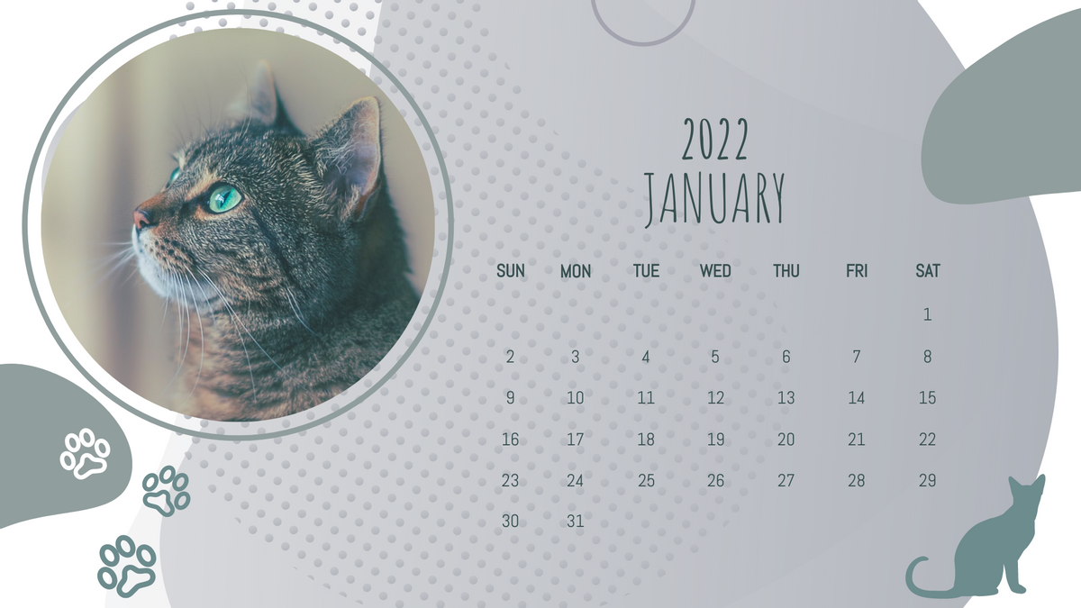 Calendar 模板。 Pet Photo Calendar (由 Visual Paradigm Online 的Calendar軟件製作)