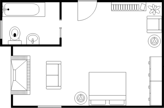 Bedroom Floor Plan template: Master Bedroom Floor Plan (Created by Visual Paradigm Online's Bedroom Floor Plan maker)