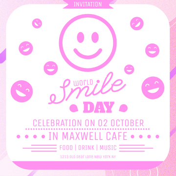 Editable invitations template:Smile Day Party Invitation