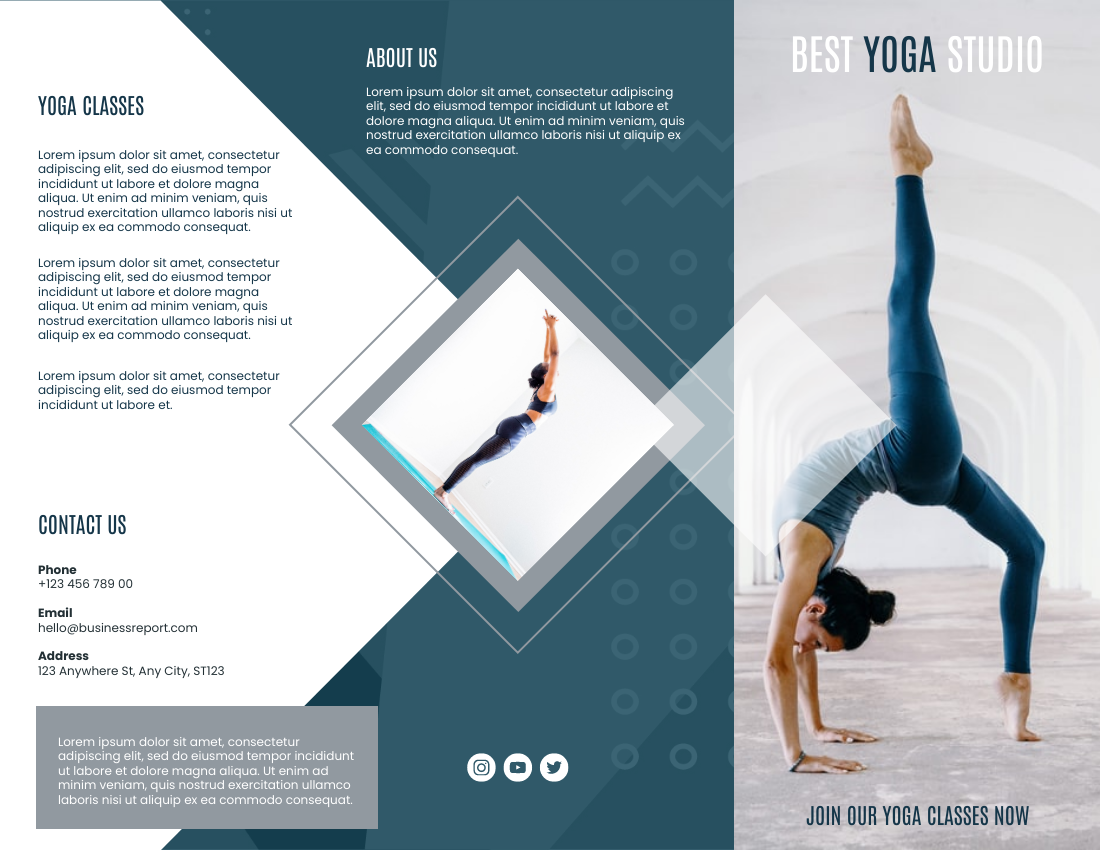 Brochure template: Best Yoga Class Brochure (Created by Visual Paradigm Online's Brochure maker)