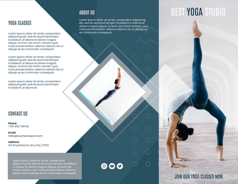 Brochures template: Best Yoga Class Brochure (Created by Visual Paradigm Online's Brochures maker)