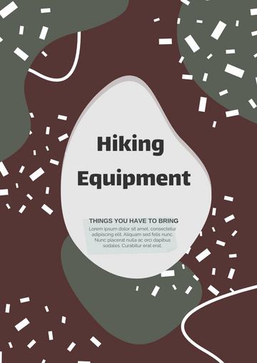 Editable flyers template:Hiking Equipment Flyer