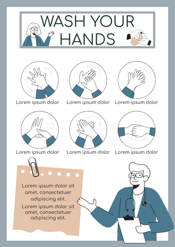 Wash Your Hand Flatline Poster