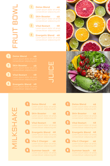 Editable menus template:Orange Juice Bar Menu