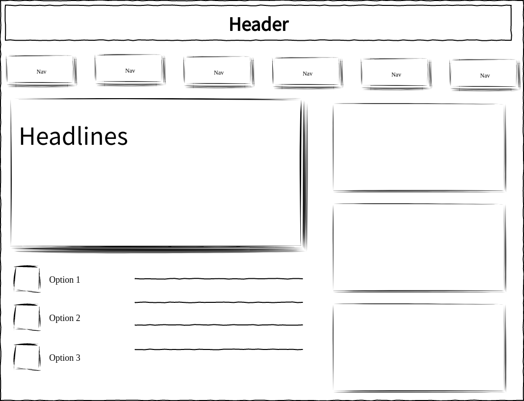 Wired UI Diagram template: Basic Website Wired UI (Created by Visual Paradigm Online's Wired UI Diagram maker)